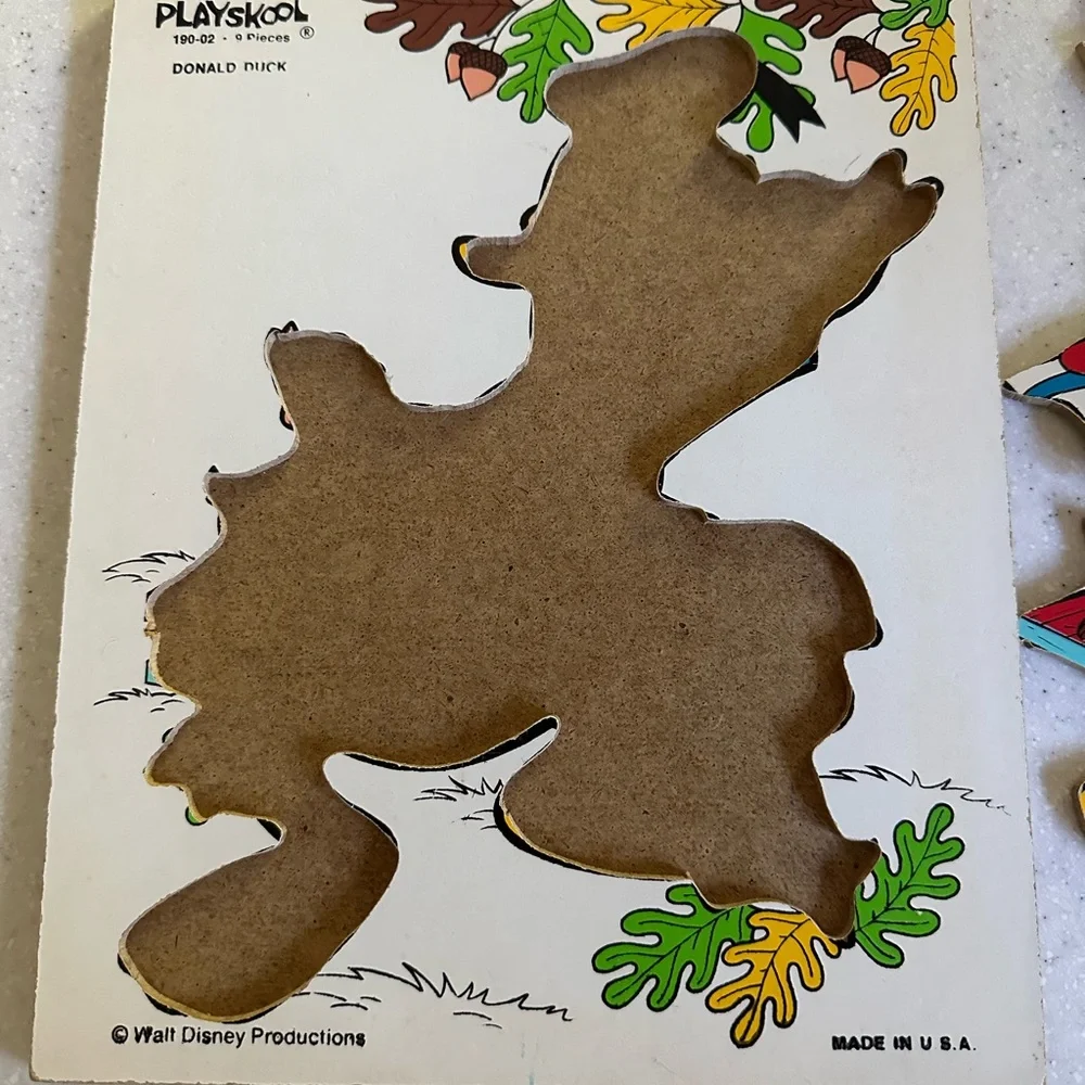 COPY - Vintage Playskool Disney Donald Duck & Chip n' Dale Wooden Puzzle! Made …